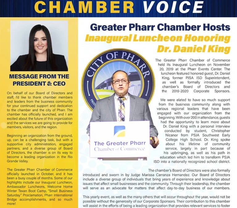 Chamber Voice Newsletter Issue 1 – January 2020